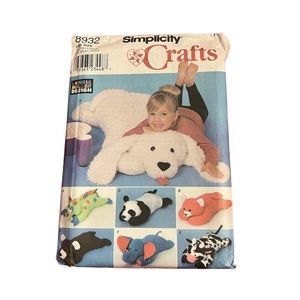 Simplicity Crafts 8932 40" Pillow Animals Sewing Pattern UNCUT